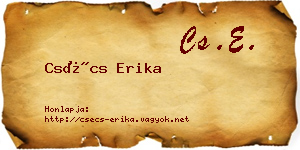 Csécs Erika névjegykártya