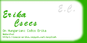 erika csecs business card